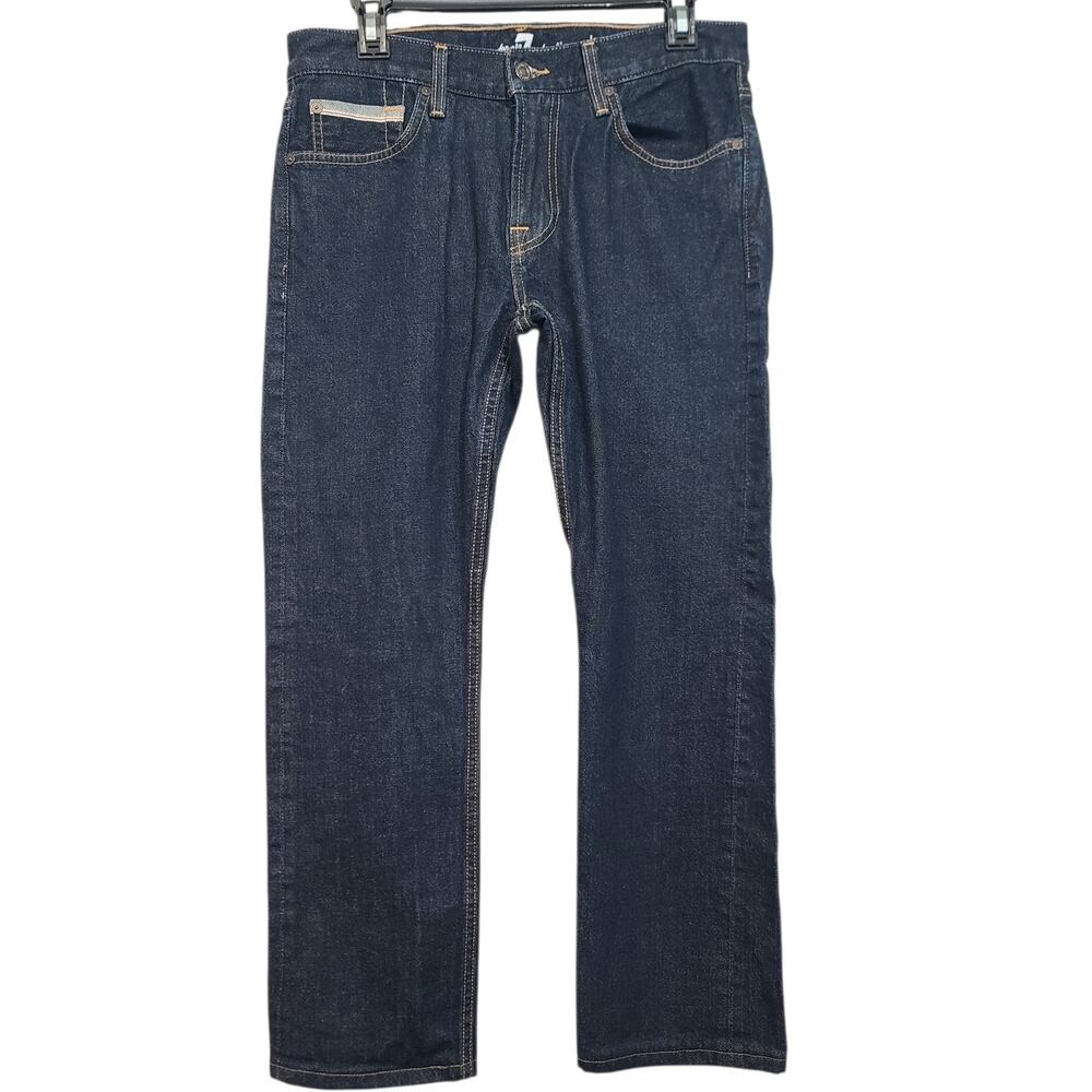 7 For All Mankind Slimmy Straight Leg Raw Selvedge Jeans Size 31 x 27.5"